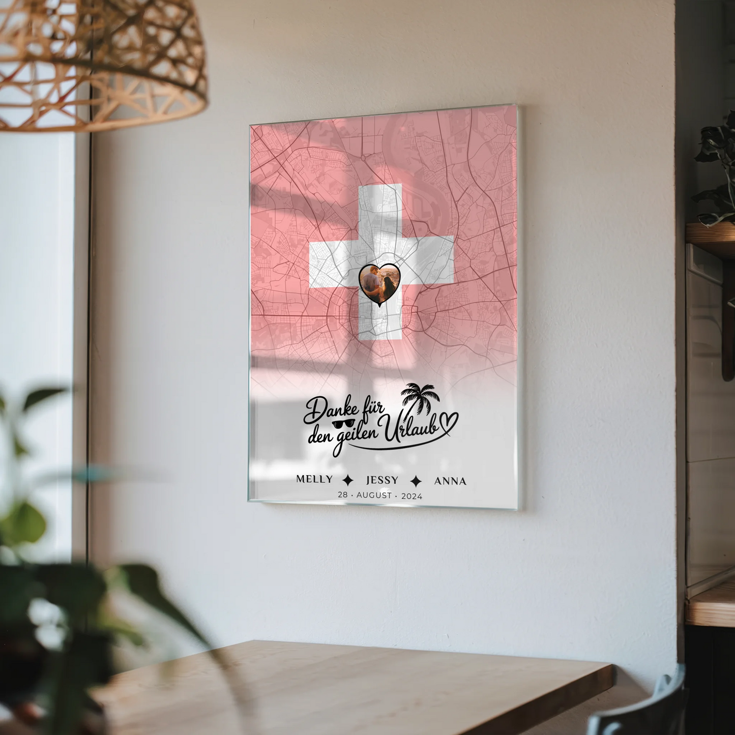 Personalisiertes Acrylglas Bild Schwester Stadtkarte Foto Schweiz