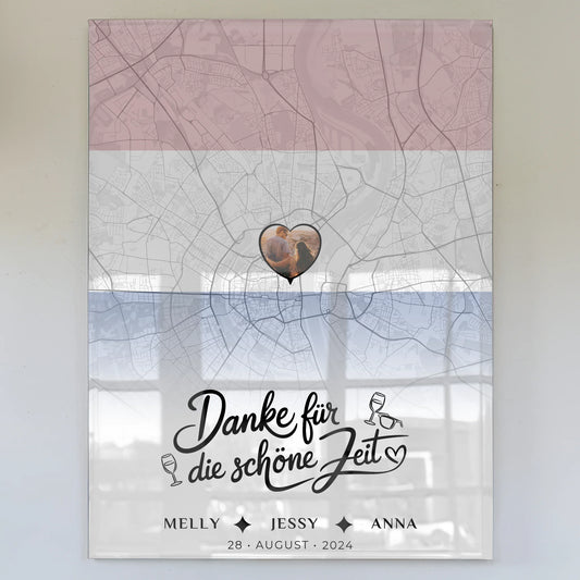 Personalisiertes Acrylglas Bild Freundinnen Stadtkarte Foto Niederlande