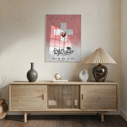 Personalisiertes Acrylglas Bild Schwester Stadtkarte Foto Schweiz