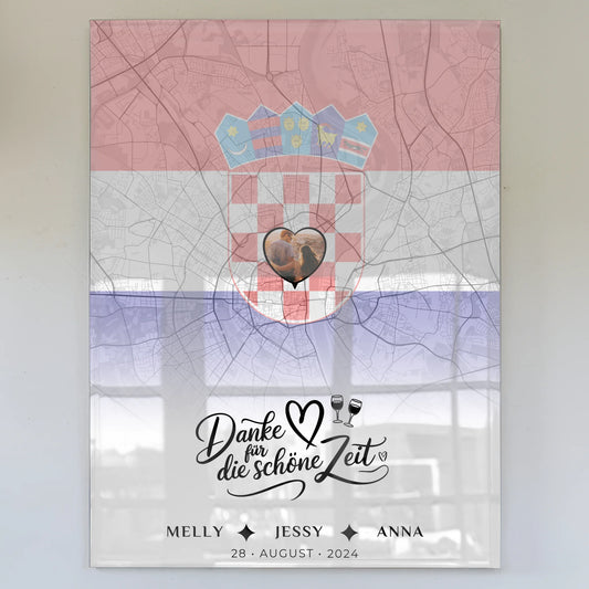 Personalisiertes Acrylglas Bild Schwester Stadtkarte Kroatien