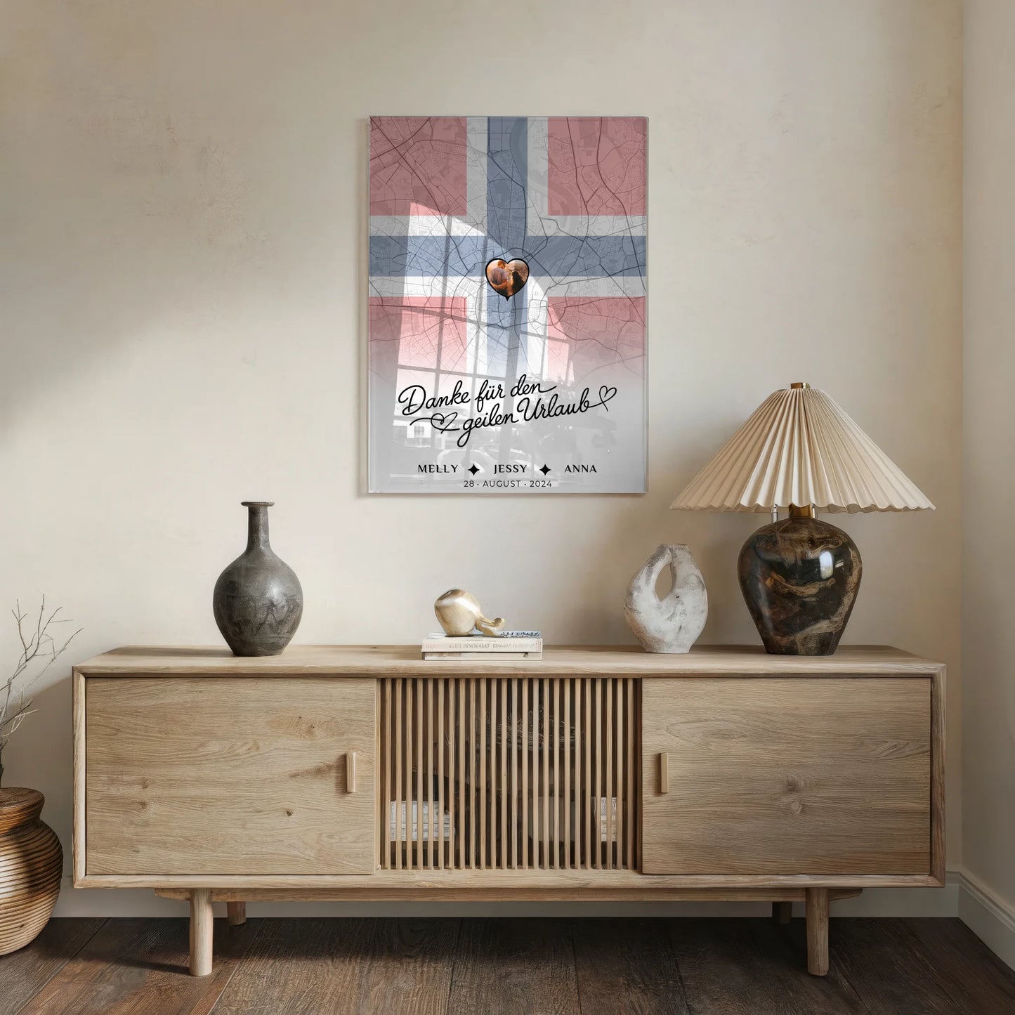 Personalisiertes Acrylglas Bild Schwester Stadtkarte Foto Norwegen Danke Für Den Geilen Urlaub