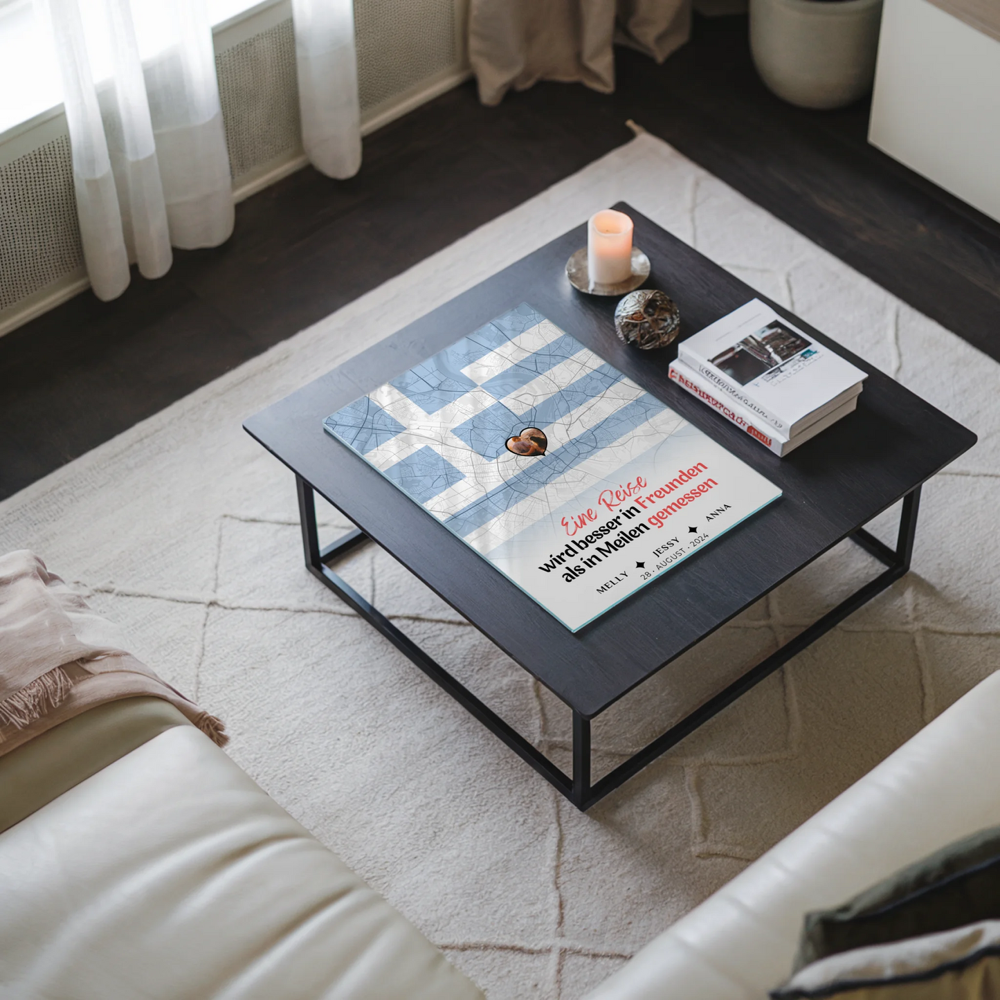 Personalisiertes Acrylglas Bild Schwester Stadtkarte Griechenland Foto