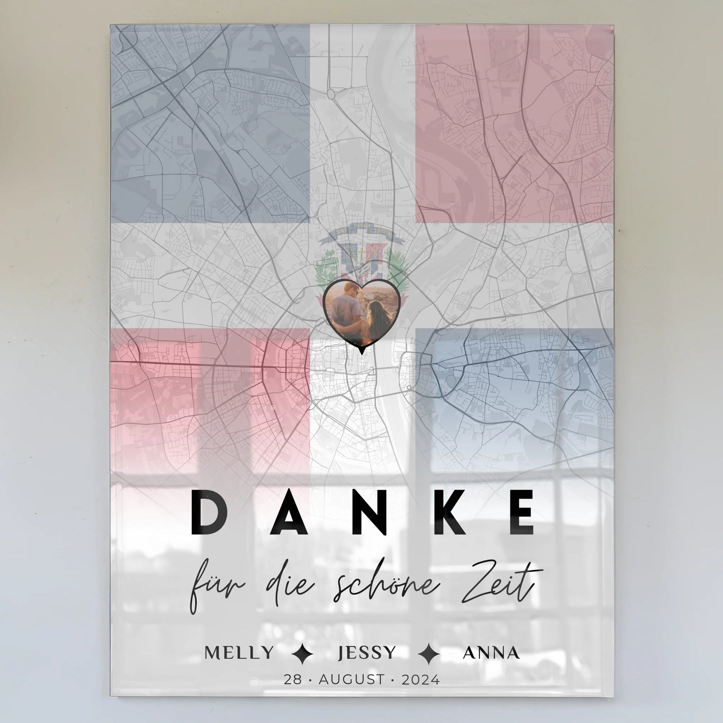 Personalisiertes Acrylglas Bild Schwester Stadtkarte Dominikanische Republik Foto Danke Für Die Schöne Zeit