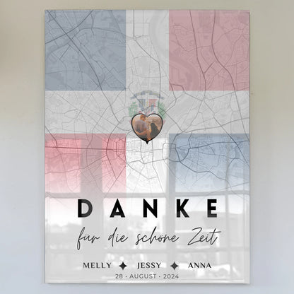 Personalisiertes Acrylglas Bild Schwester Stadtkarte Dominikanische Republik Foto Danke Für Die Schöne Zeit