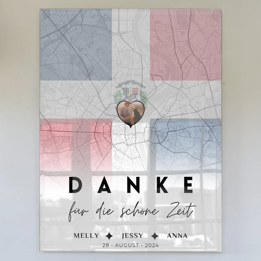 Personalisiertes Acrylglas Bild Schwester Stadtkarte Dominikanische Republik Foto Danke Für Die Schöne Zeit