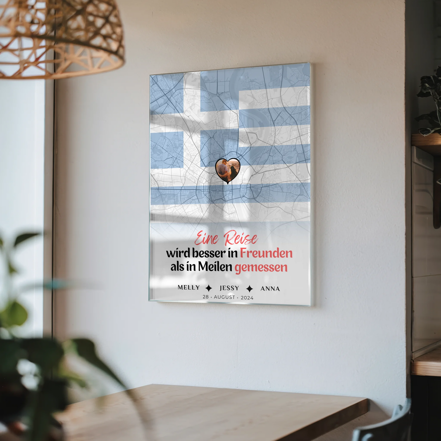 Personalisiertes Acrylglas Bild Schwester Stadtkarte Griechenland Foto