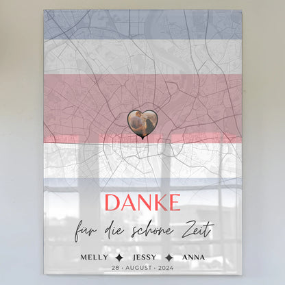 Personalisiertes Acrylglas Bild Freundinnen Stadtkarte Costa Rica