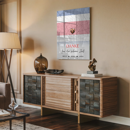 Personalisiertes Acrylglas Bild Freundinnen Stadtkarte Costa Rica