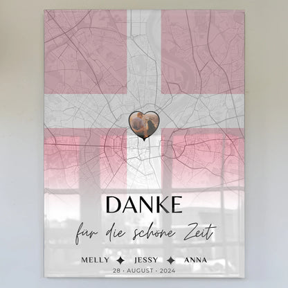 Personalisiertes Acrylglas Bild Schwester Stadtkarte Dänemark