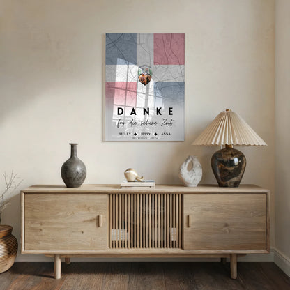 Personalisiertes Acrylglas Bild Schwester Stadtkarte Dominikanische Republik Foto Danke Für Die Schöne Zeit