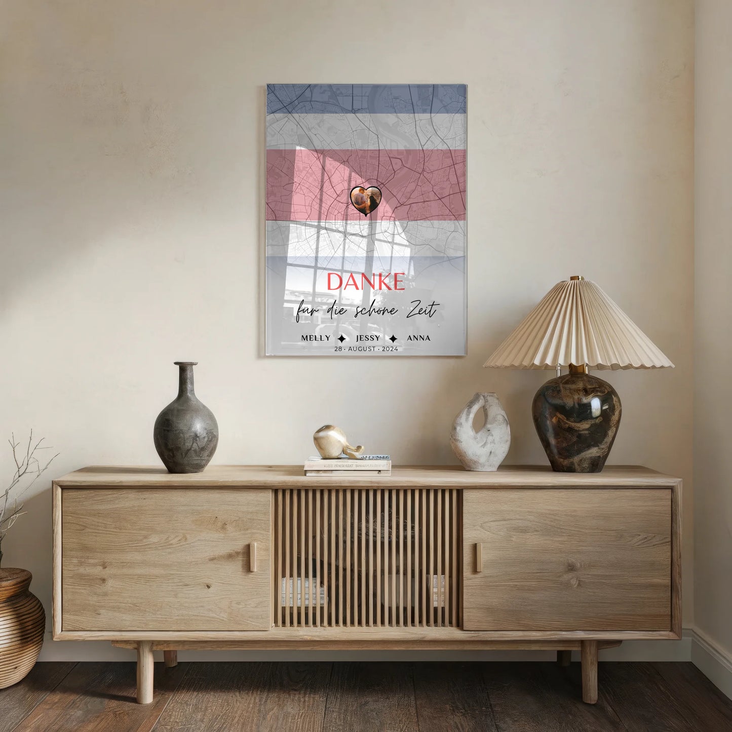 Personalisiertes Acrylglas Bild Freundinnen Stadtkarte Costa Rica