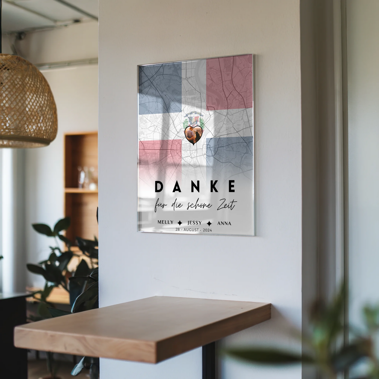 Personalisiertes Acrylglas Bild Schwester Stadtkarte Dominikanische Republik Foto Danke Für Die Schöne Zeit