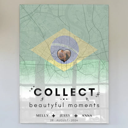 Personalisiertes Acrylglas Bild Schwester Stadtkarte Foto Brasilien