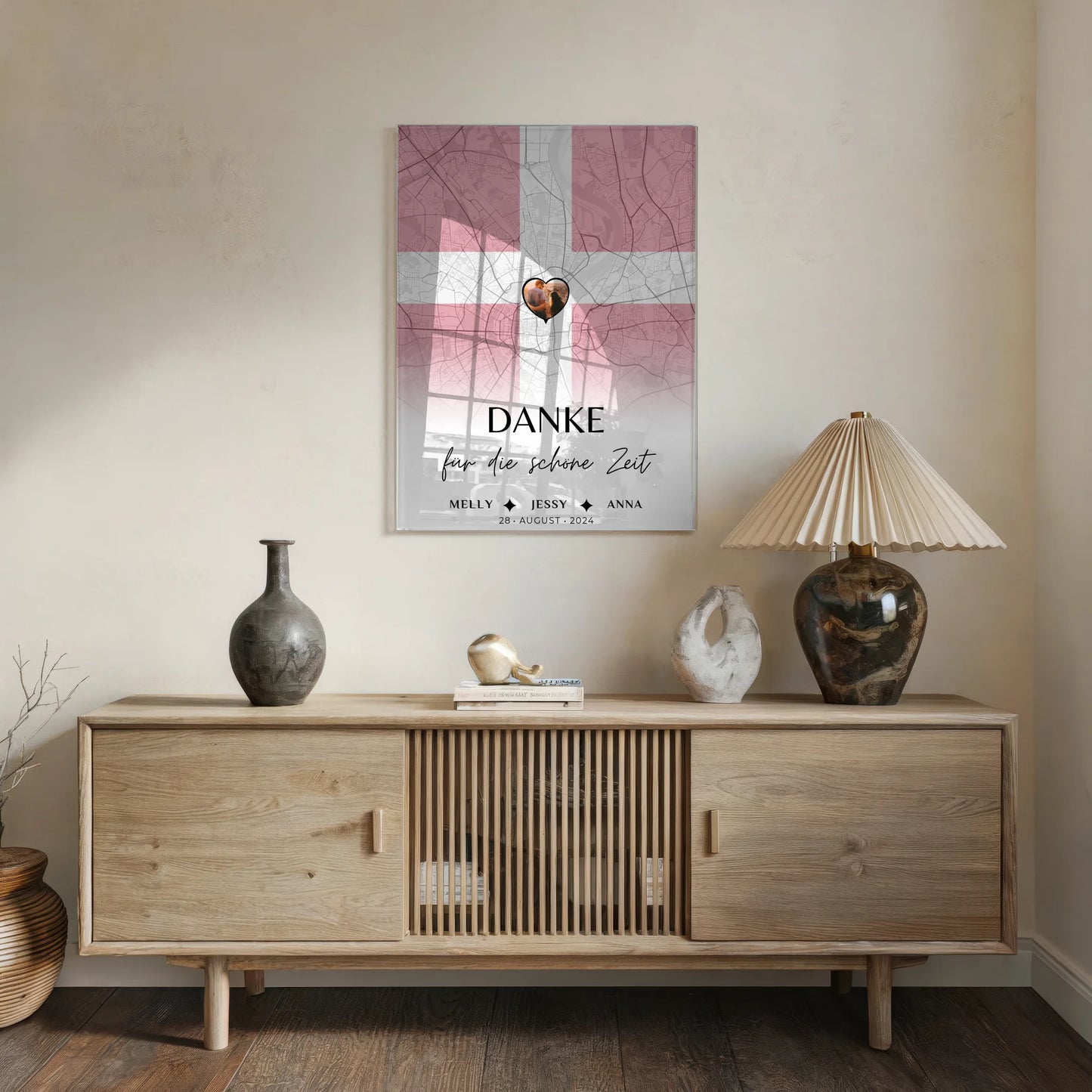 Personalisiertes Acrylglas Bild Schwester Stadtkarte Dänemark