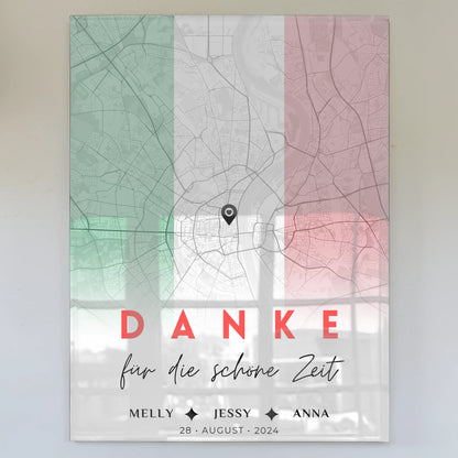Personalisiertes Acrylglas Bild Stadtkarte Schwester Urlaub Italien Danke