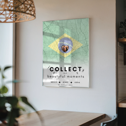 Personalisiertes Acrylglas Bild Schwester Stadtkarte Foto Brasilien