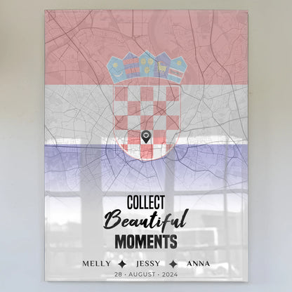 Personalisiertes Acrylglas Bild Freundinnen Stadtkarte Kroatien Urlaub