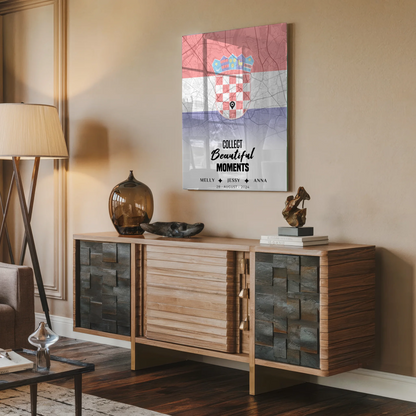 Personalisiertes Acrylglas Bild Freundinnen Stadtkarte Kroatien Urlaub