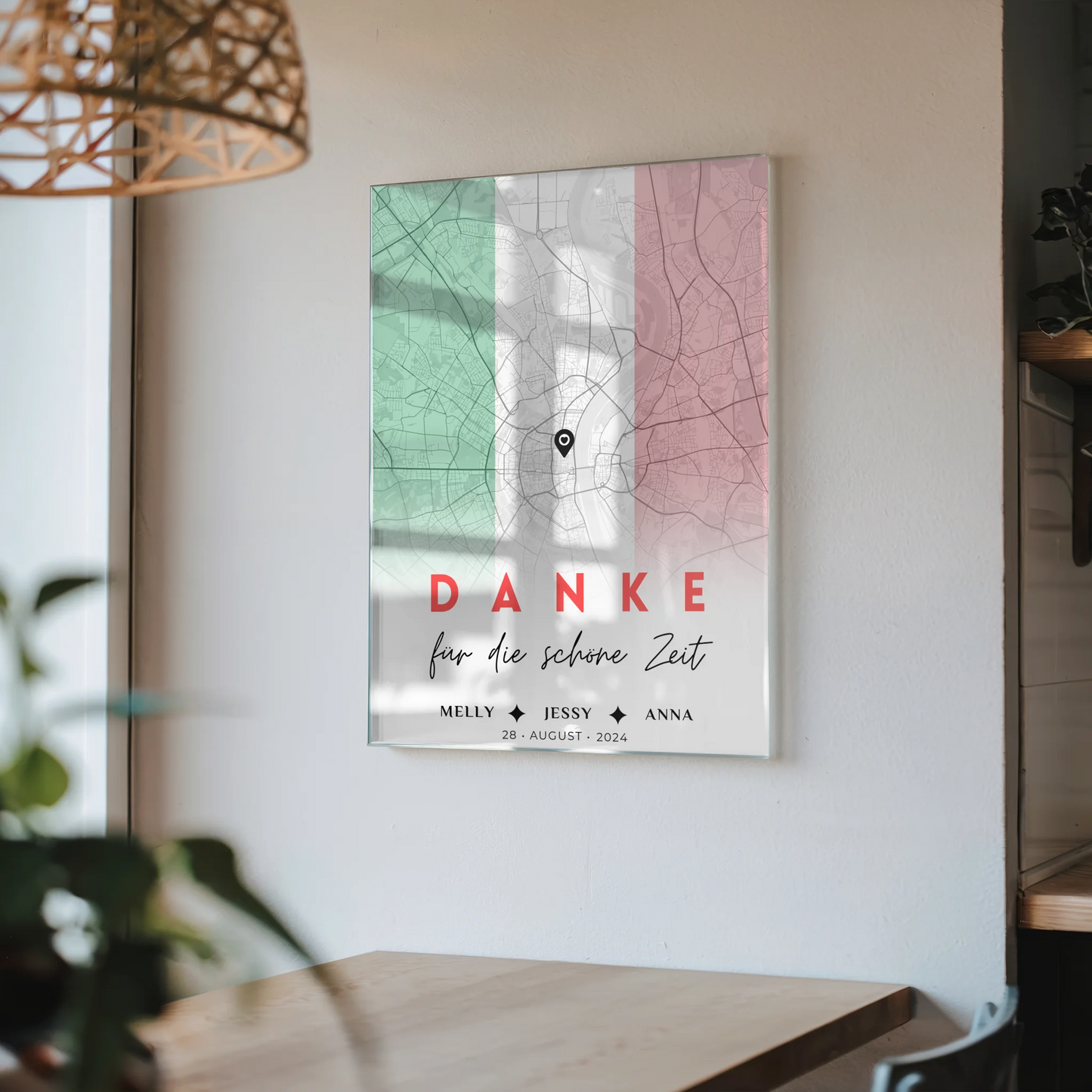 Personalisiertes Acrylglas Bild Stadtkarte Schwester Urlaub Italien Danke