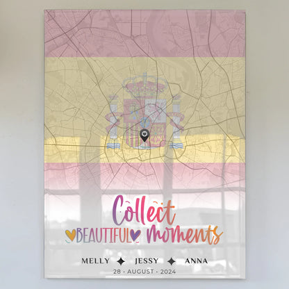 Personalisiertes Acrylglas Bild Schwester Stadtkarte Urlaub Spanien