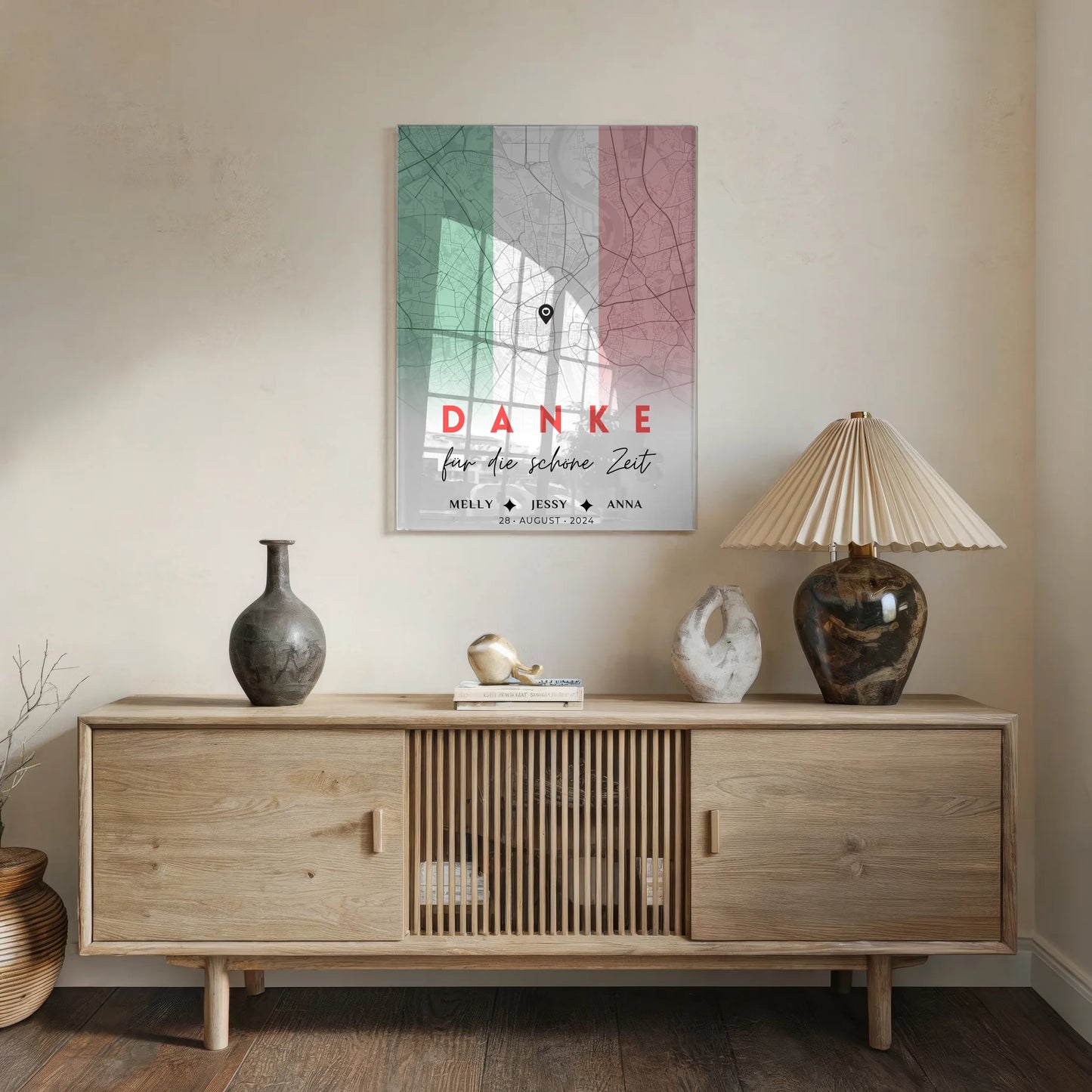 Personalisiertes Acrylglas Bild Stadtkarte Schwester Urlaub Italien Danke