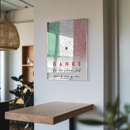 Personalisiertes Acrylglas Bild Stadtkarte Schwester Urlaub Italien Danke