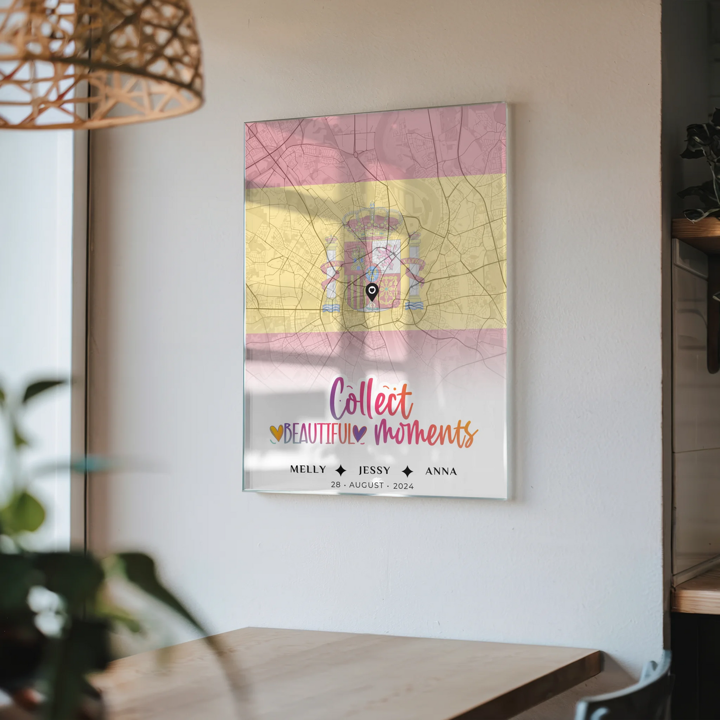 Personalisiertes Acrylglas Bild Schwester Stadtkarte Urlaub Spanien