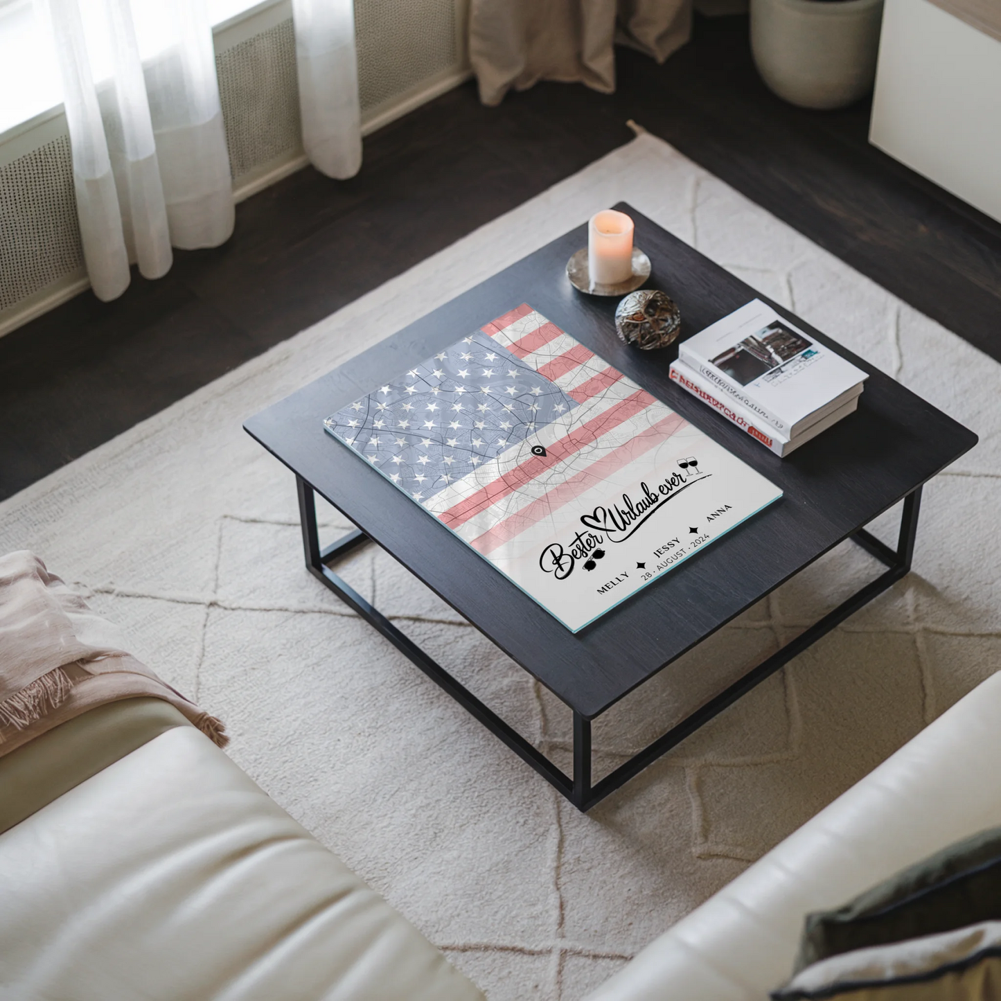 Personalisiertes Acrylglas Bild Schwester Stadtkarte USA Urlaub Ever