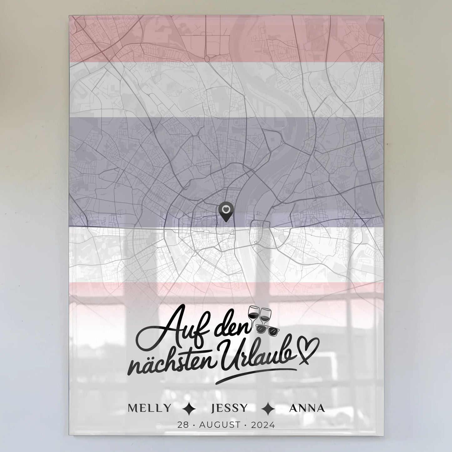 Personalisiertes Acrylglas Bild Schwester Stadtkarte Urlaub Thailand