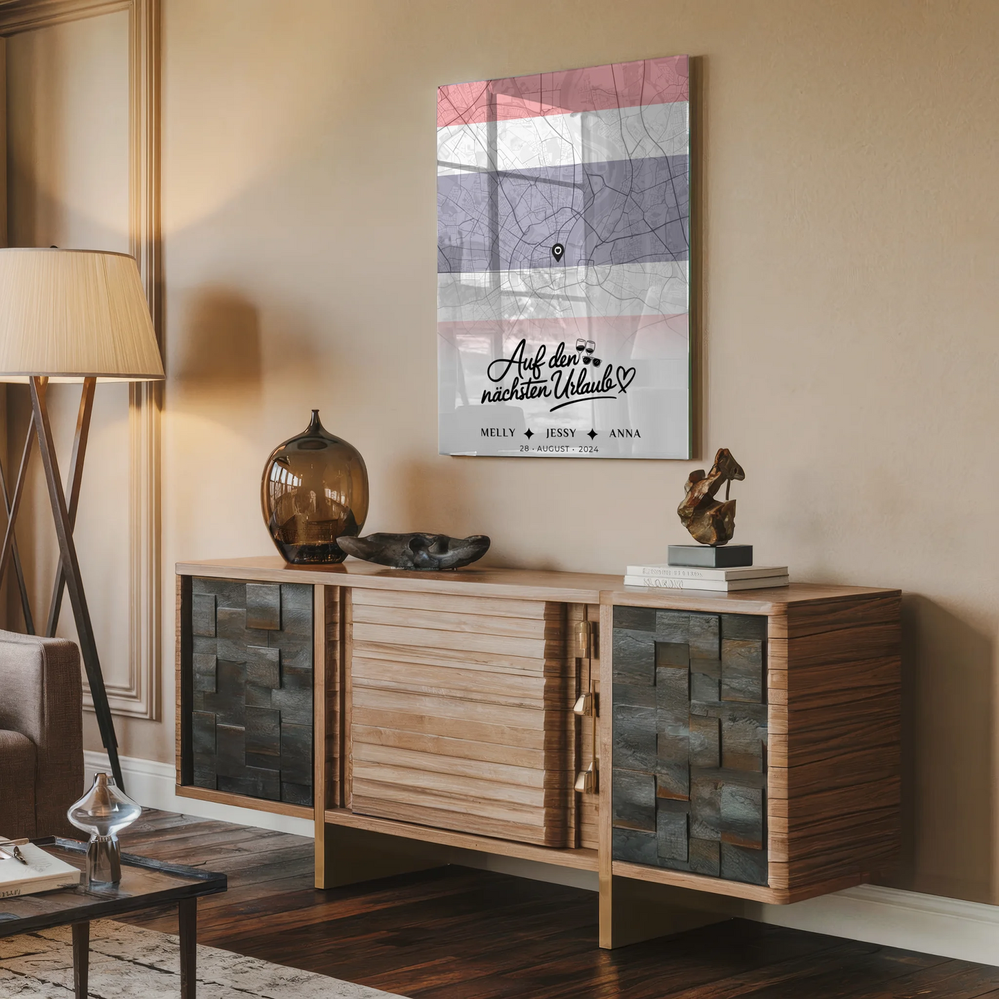 Personalisiertes Acrylglas Bild Schwester Stadtkarte Urlaub Thailand