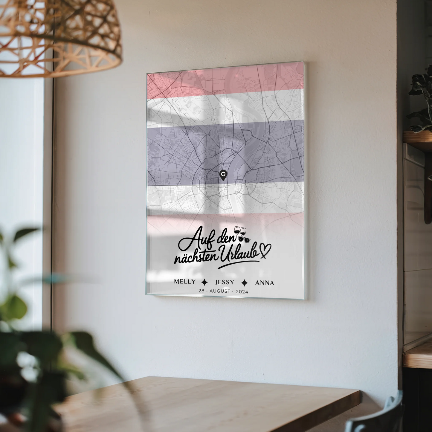 Personalisiertes Acrylglas Bild Schwester Stadtkarte Urlaub Thailand