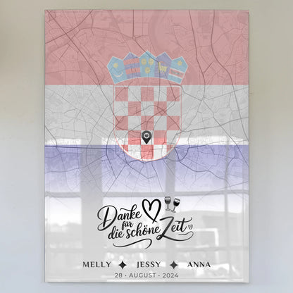 Personalisiertes Acrylglas Bild Schwester Stadtkarte Urlaub Kroatien Danke