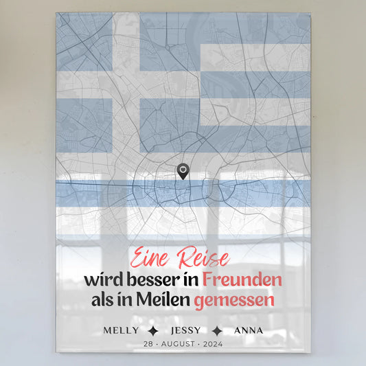 Personalisiertes Acrylglas Bild Schwester Stadtkarte Griechenland