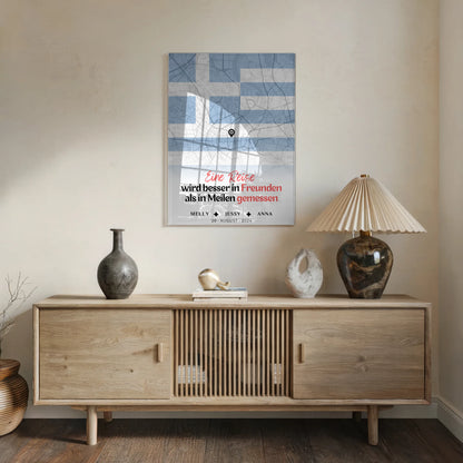 Personalisiertes Acrylglas Bild Schwester Stadtkarte Griechenland
