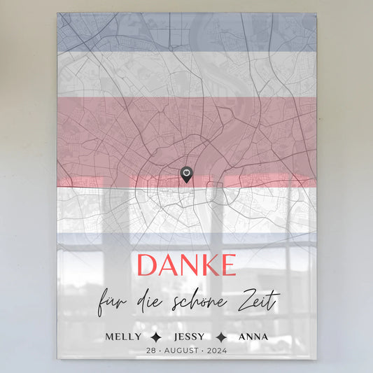 Personalisiertes Acrylglas Bild Freundinnen Stadtkarte Costa Rica Urlaub