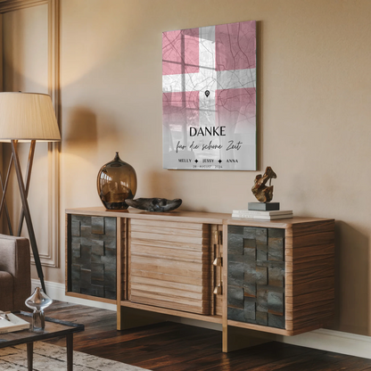 Personalisiertes Acrylglas Bild Schwester Stadtkarte Urlaub Dänemark Danke Für Die Schöne Zeit