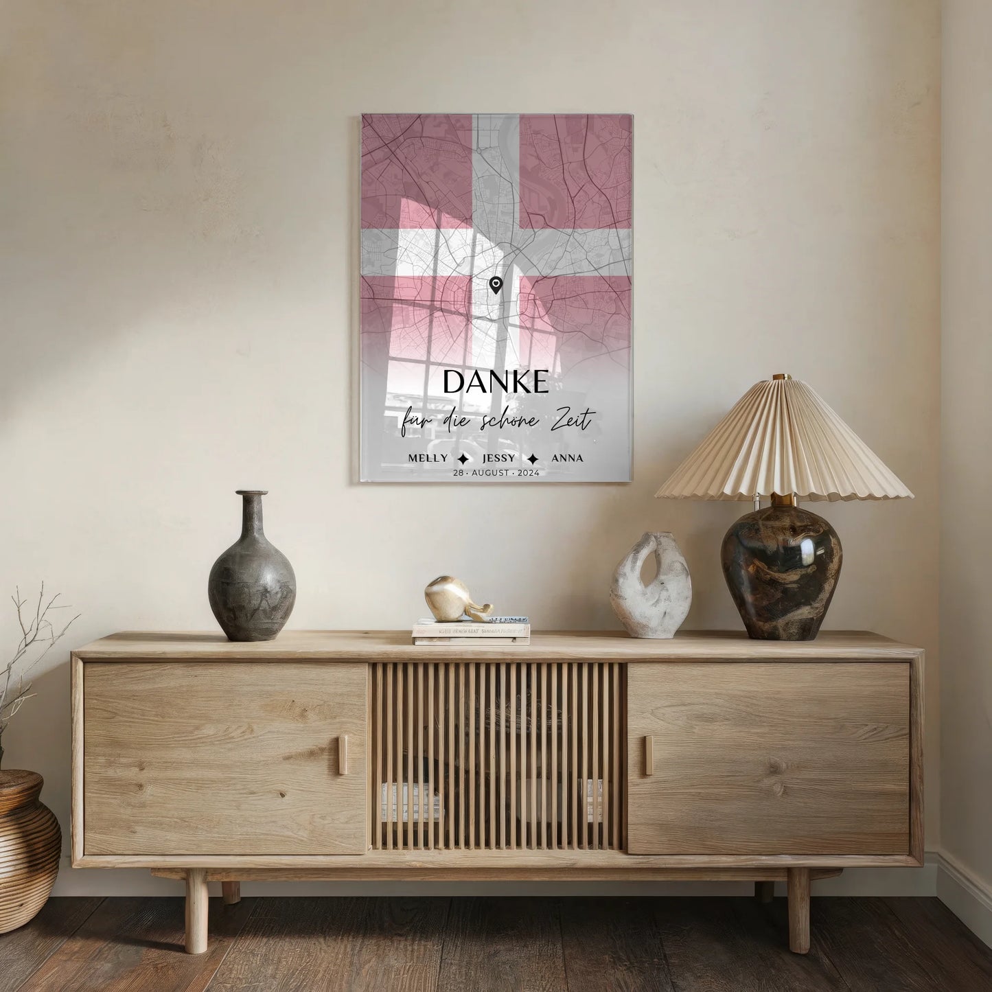 Personalisiertes Acrylglas Bild Schwester Stadtkarte Urlaub Dänemark Danke Für Die Schöne Zeit