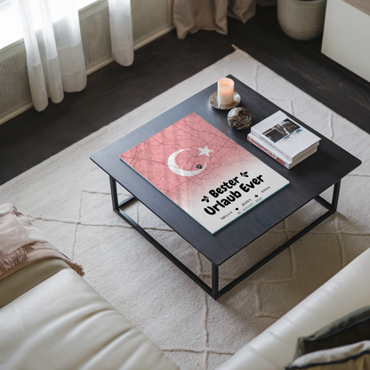 Personalisiertes Acrylglas Bild Freundinnen Stadtkarte Urlaub Türkei Bester Urlaub Ever
