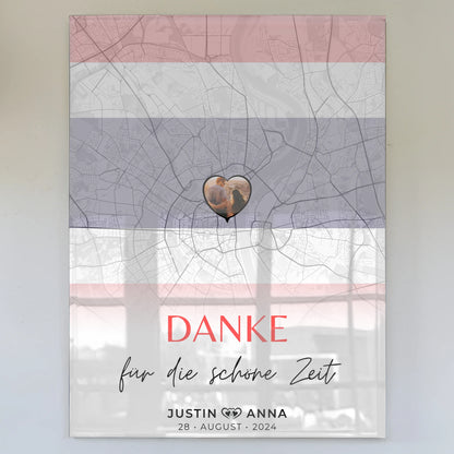 Personalisiertes Acrylglas Bild Paare Stadtkarte Thailand Urlaub