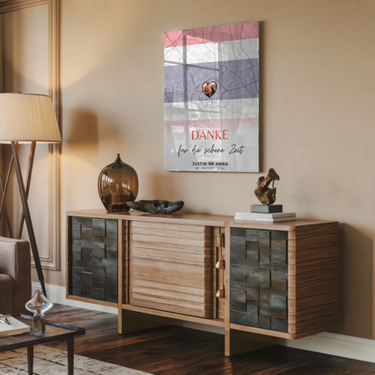 Personalisiertes Acrylglas Bild Paare Stadtkarte Thailand Urlaub