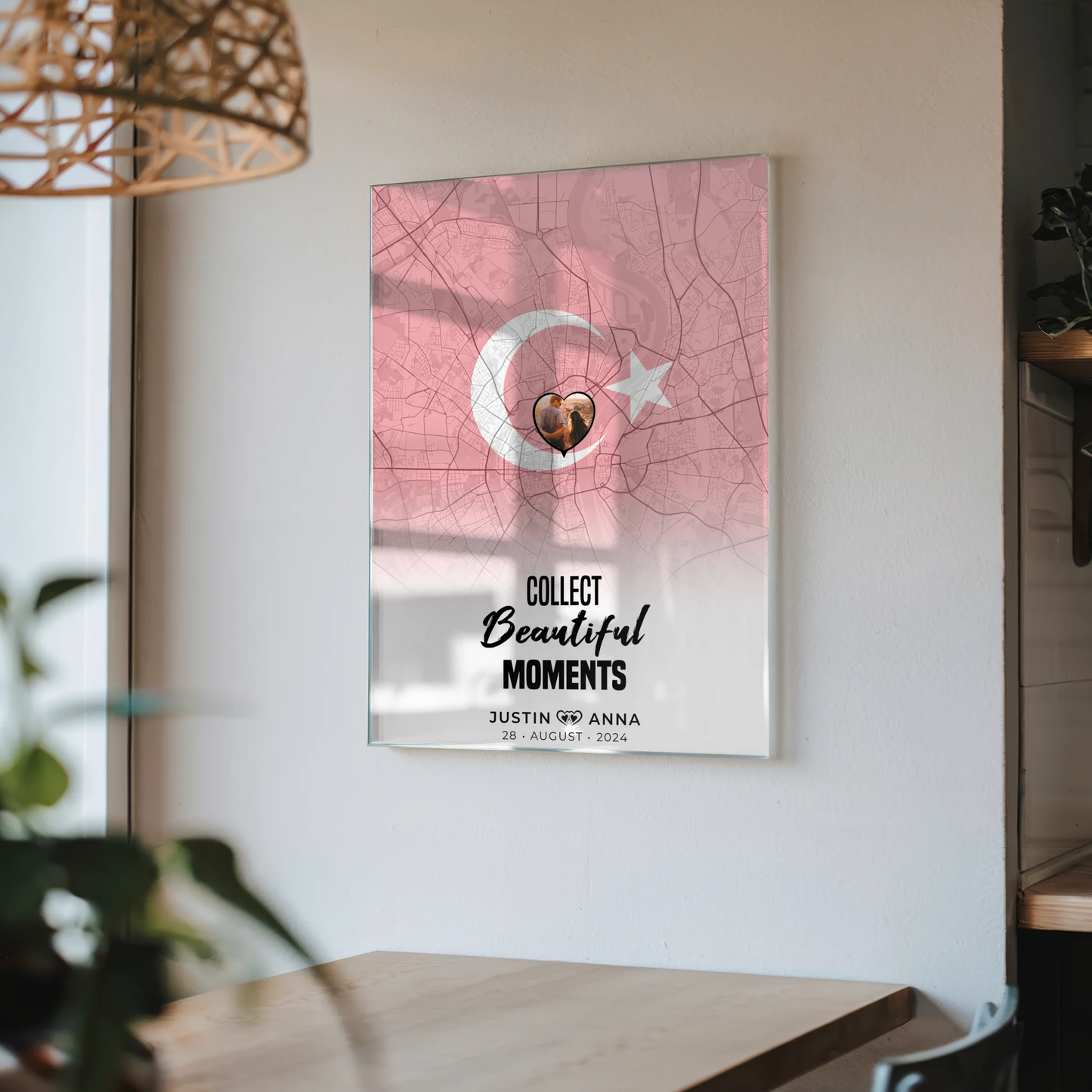 Personalisiertes Acrylglas Bild Paare Stadtkarte Türkei Foto Collect Beautiful Moments