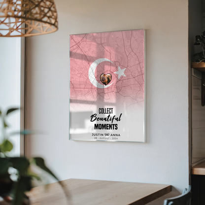 Personalisiertes Acrylglas Bild Paare Stadtkarte Türkei Foto Collect Beautiful Moments