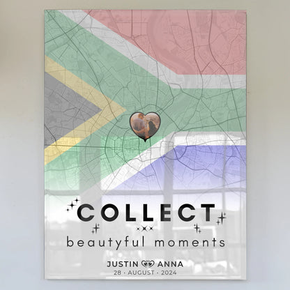 Personalisiertes Acrylglas Bilder für Paare Stadtkarte Südafrika