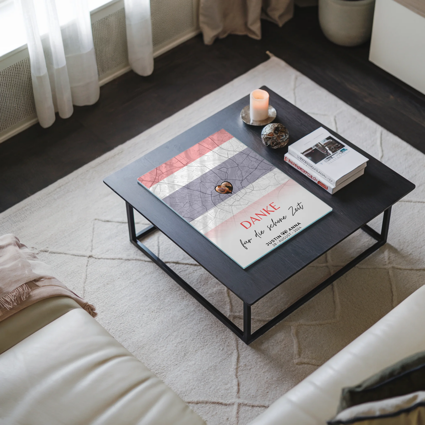 Personalisiertes Acrylglas Bild Paare Stadtkarte Thailand Urlaub