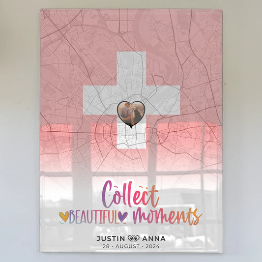 Personalisiertes Acrylglas Bild Paare Stadtkarte Schweiz Collect Beautyful Moments