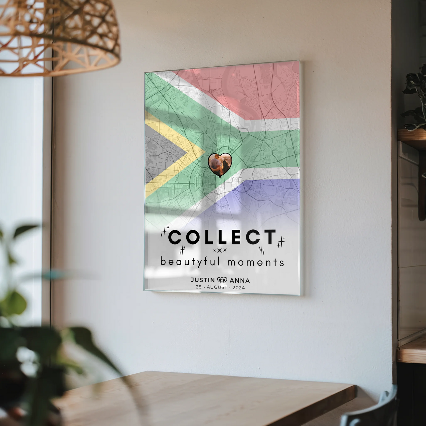 Personalisiertes Acrylglas Bilder für Paare Stadtkarte Südafrika