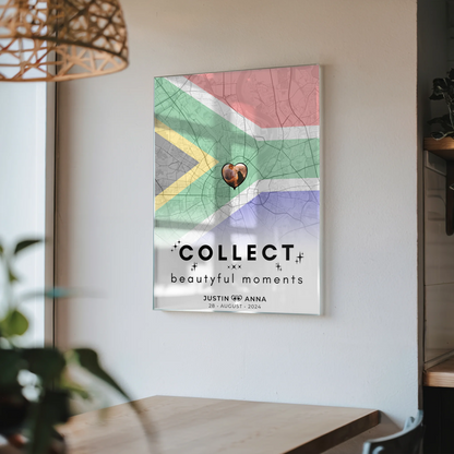 Personalisiertes Acrylglas Bilder für Paare Stadtkarte Südafrika