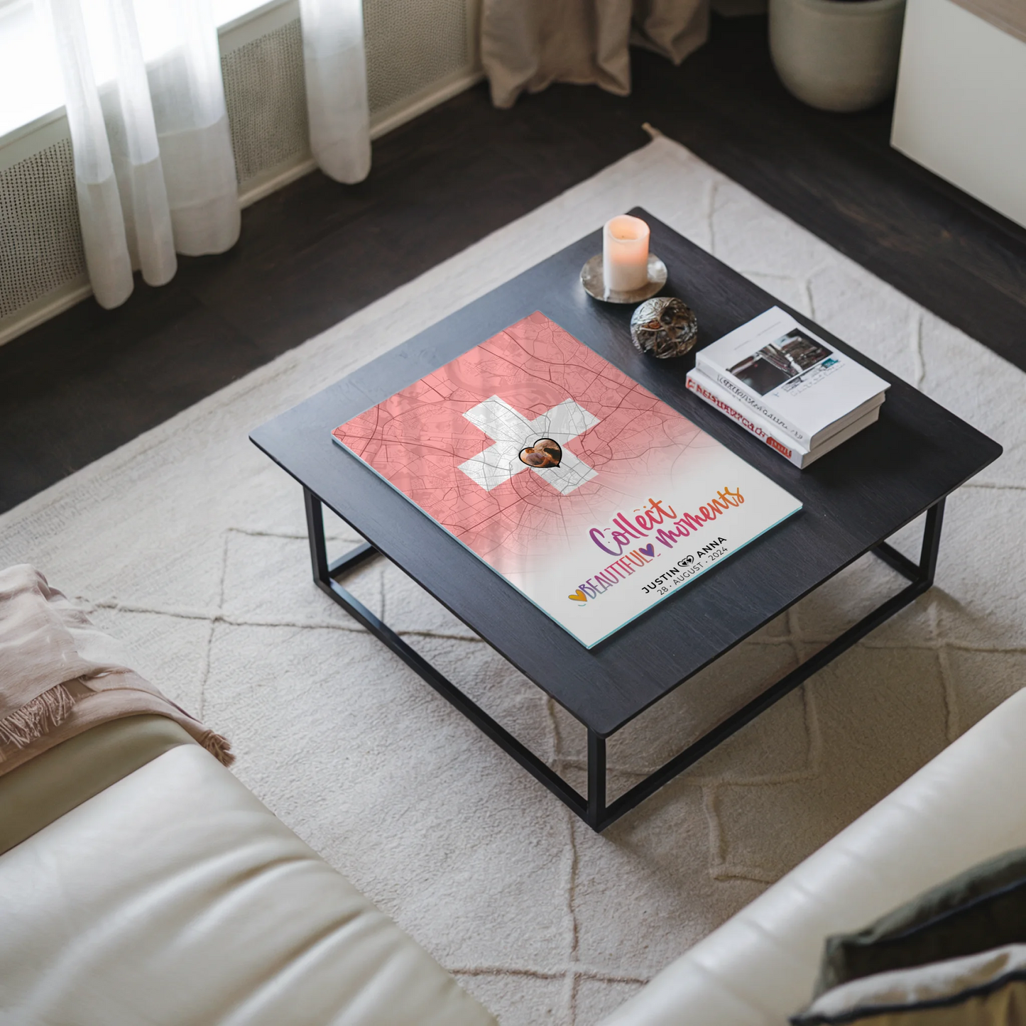 Personalisiertes Acrylglas Bild Paare Stadtkarte Schweiz Collect Beautyful Moments