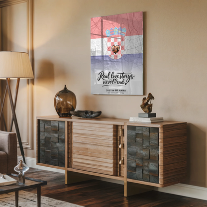 Personalisiertes Acrylglas Bild Paare Stadtkarte Kroatien Erinnerung