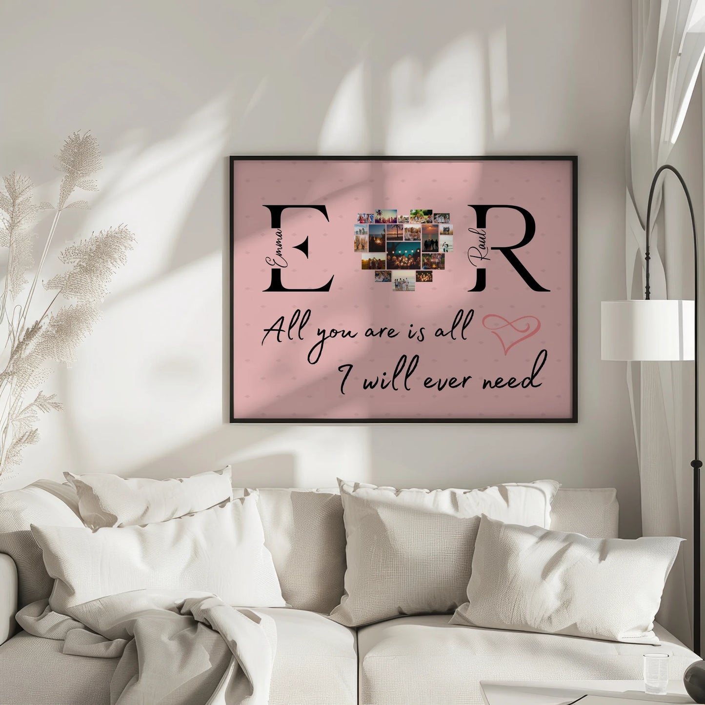 Liebesposter für Dein Schatz Mit Initialien Namen und Fotos All You Are Is All I Will Ever Need